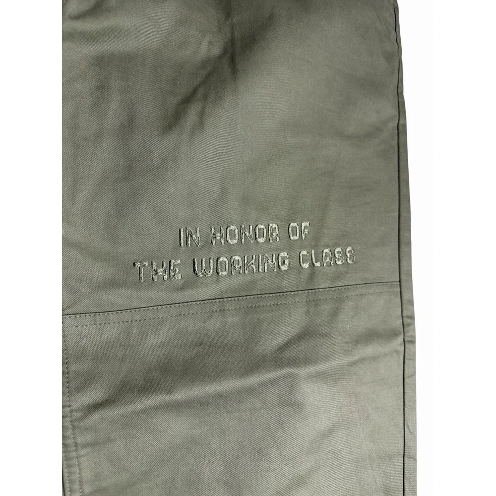 Honor The Gift Men's Workwear Pants Size 32 Olive Green Wide Leg Embroidered NWT